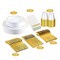 175 Piece Gold Plastic Disposable Plates Cup Dinnerware 25 Set for Wedding Party